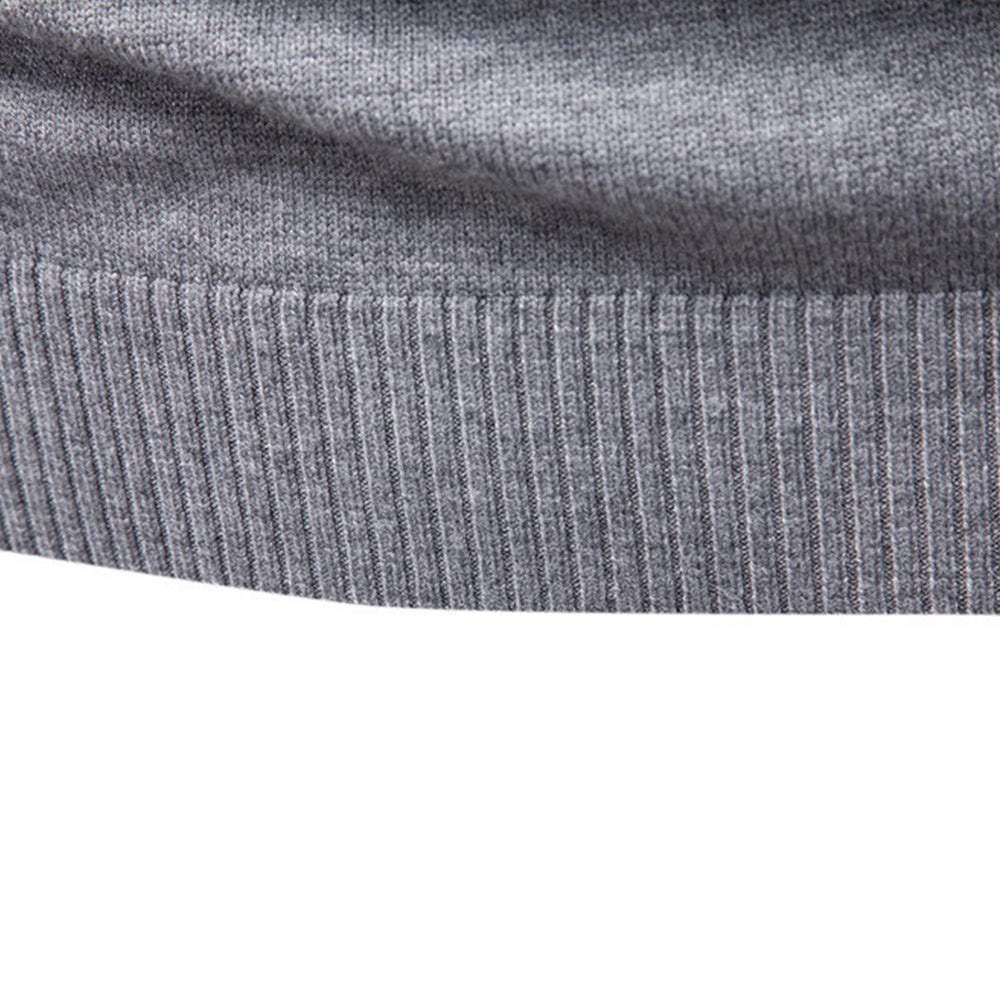Men's Solid High Neck Knit Pullover