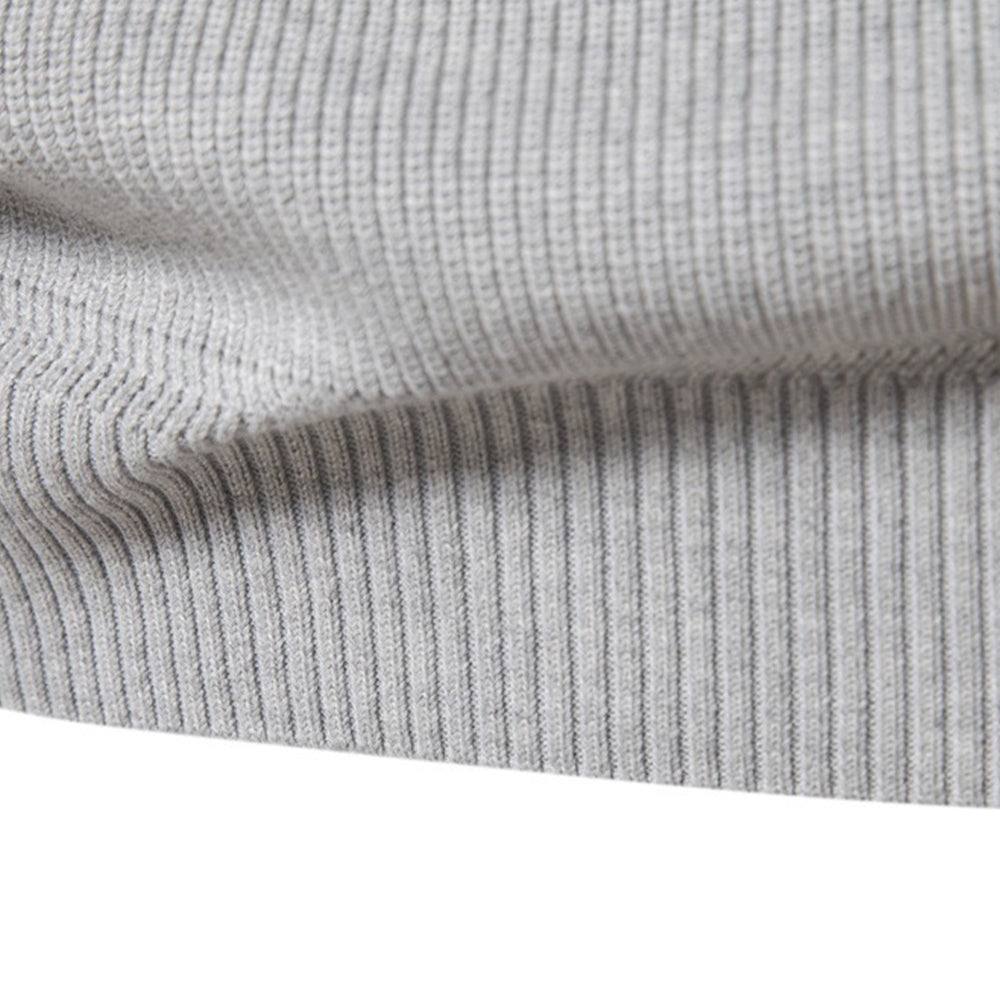 Men's Quarter Zip Ribbed Knit Sweater