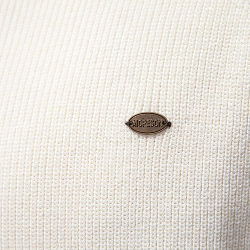 Men's Quarter Zip Ribbed Knit Sweater