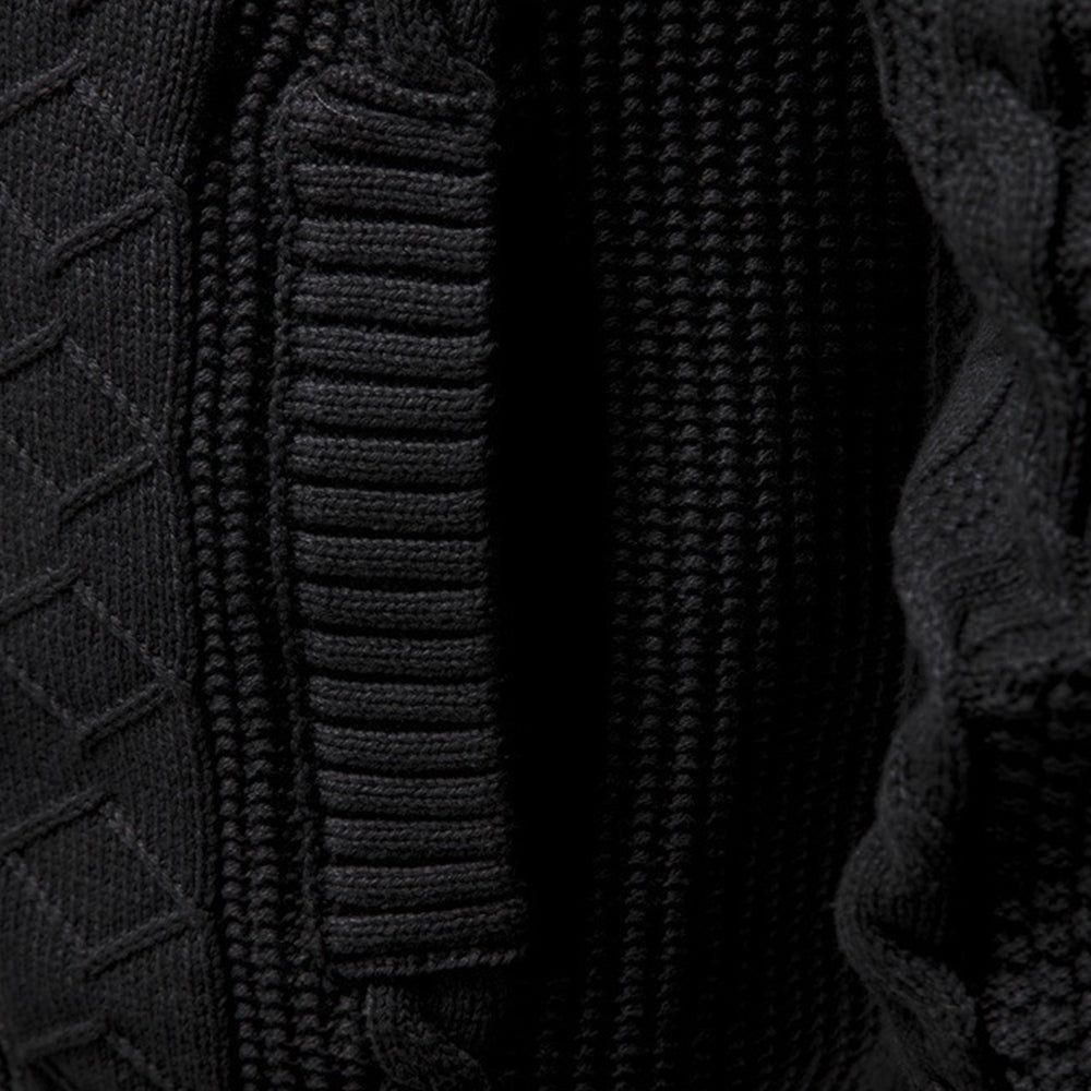 Men's Casual Textured Knit Full Zip Sweater