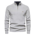 Men's Quarter Zip Ribbed Knit Sweater