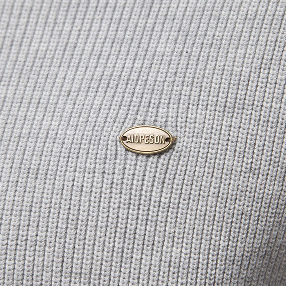 Men's Quarter Zip Ribbed Knit Sweater