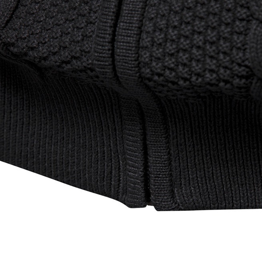 Men's Casual Textured Knit Full Zip Sweater