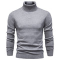 Men's Solid High Neck Knit Pullover
