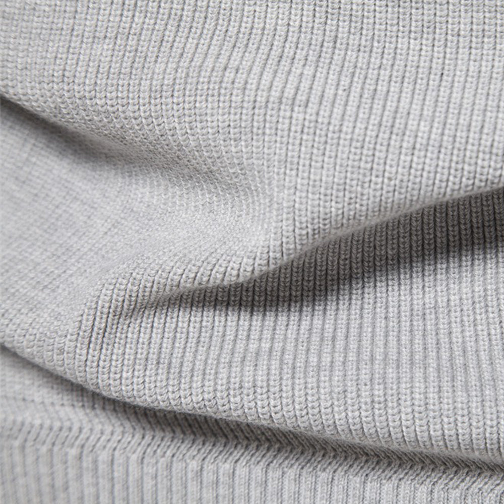Men's Quarter Zip Ribbed Knit Sweater