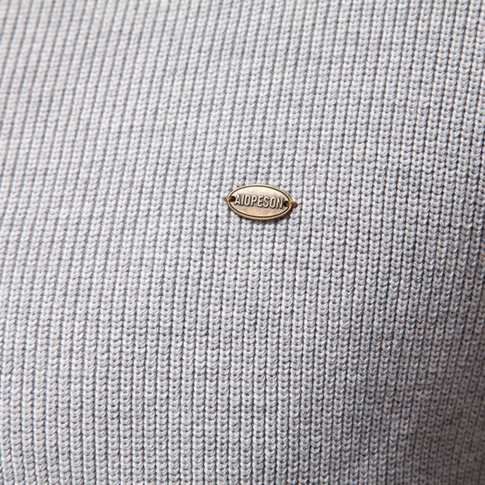 Men's Waffle Knit Button Neck Sweater