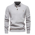 Men's Waffle Knit Button Neck Sweater