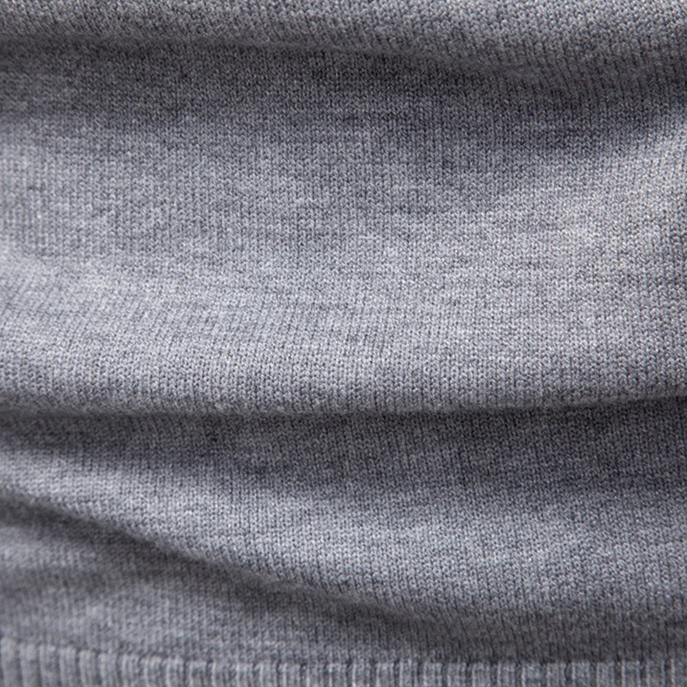 Men's Solid High Neck Knit Pullover