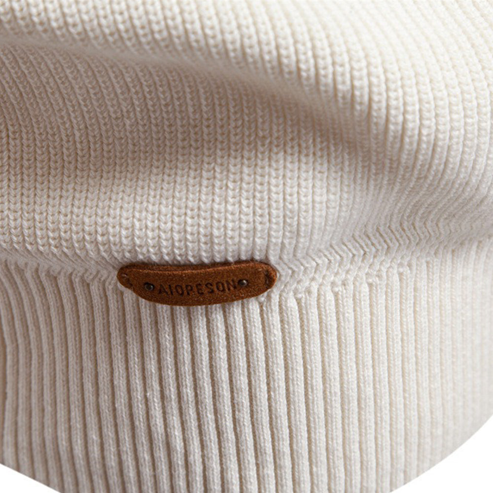Men's Quarter Zip Ribbed Knit Sweater