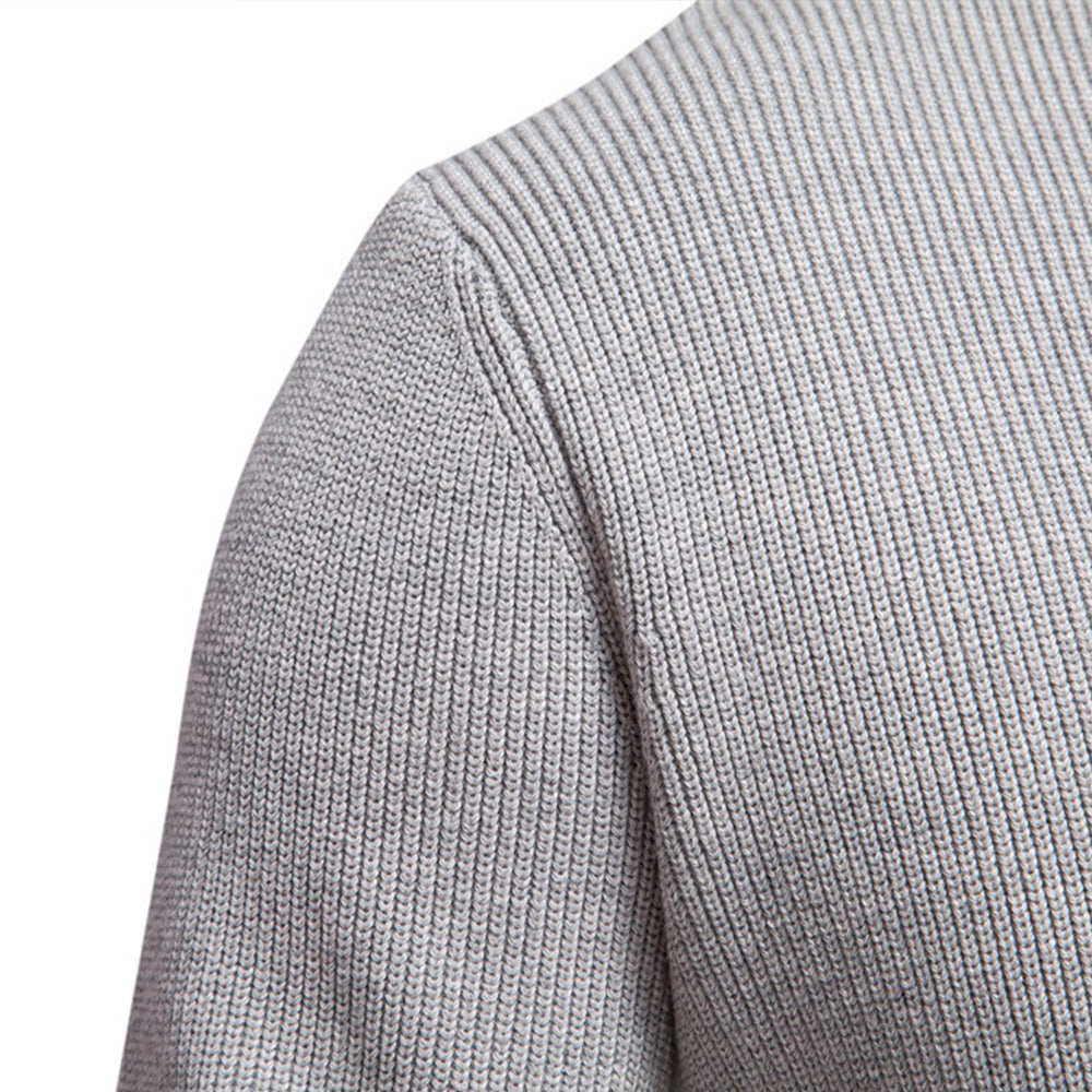 Men's Waffle Knit Button Neck Sweater