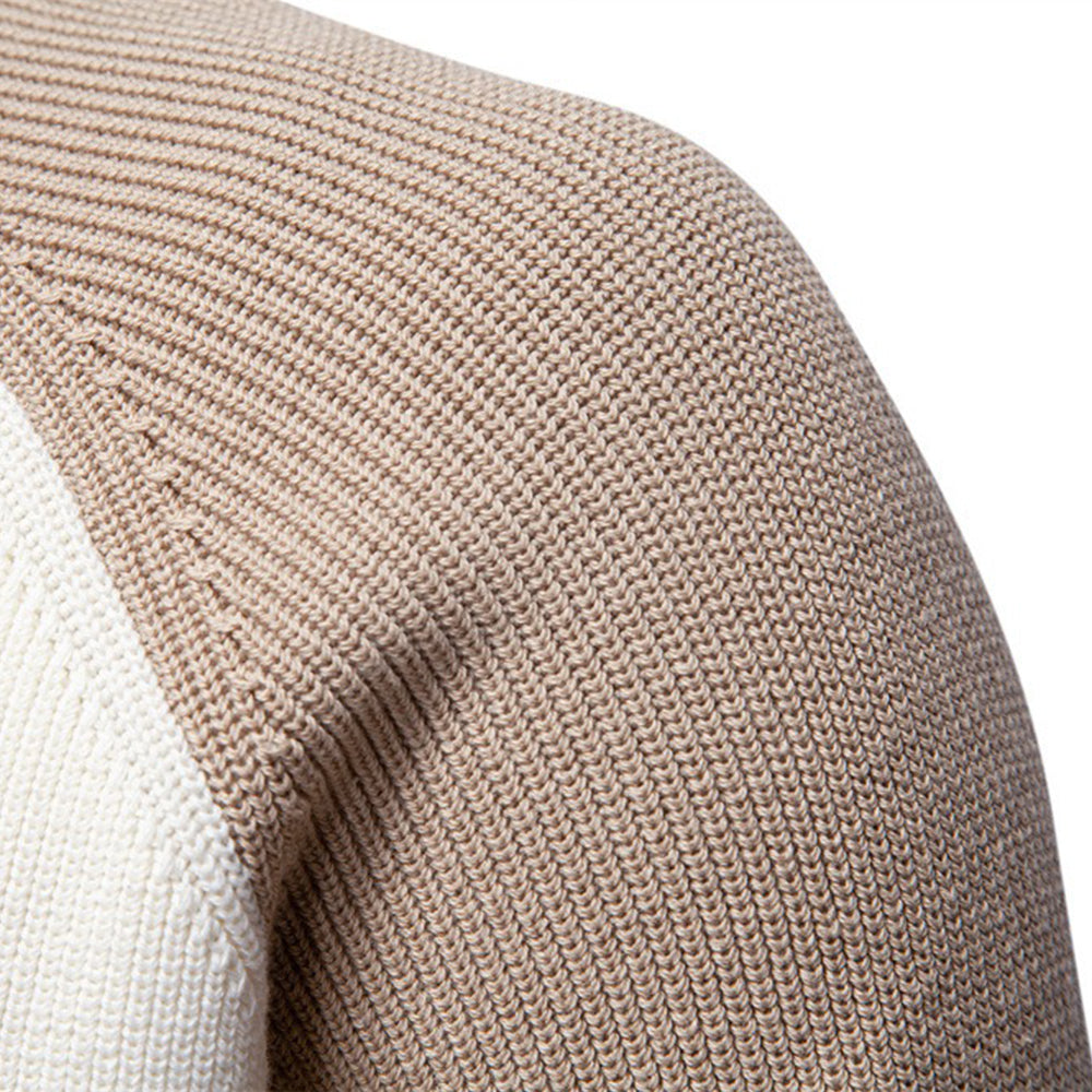 Men's Quarter Zip Ribbed Knit Sweater