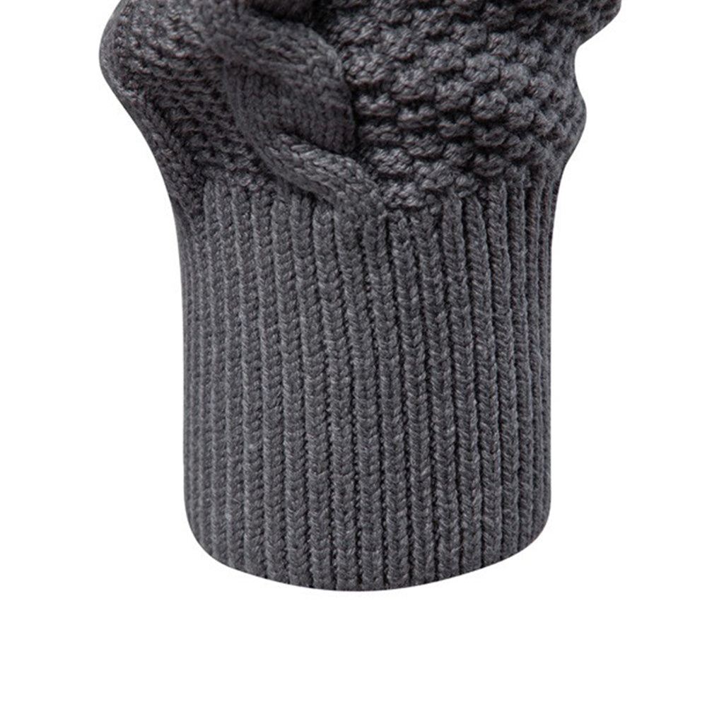 Men's Casual Textured Knit Full Zip Sweater