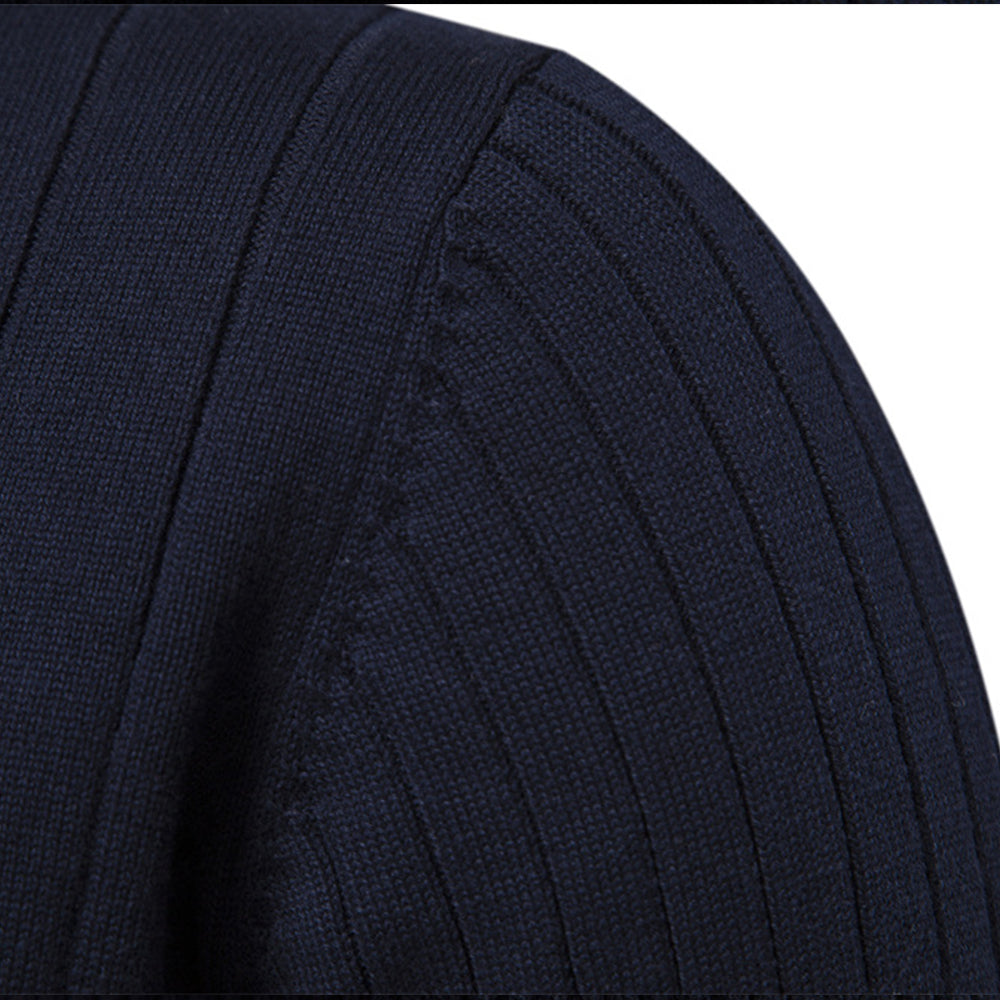 Men's Mock Neck Quarter Zip Knit Sweater