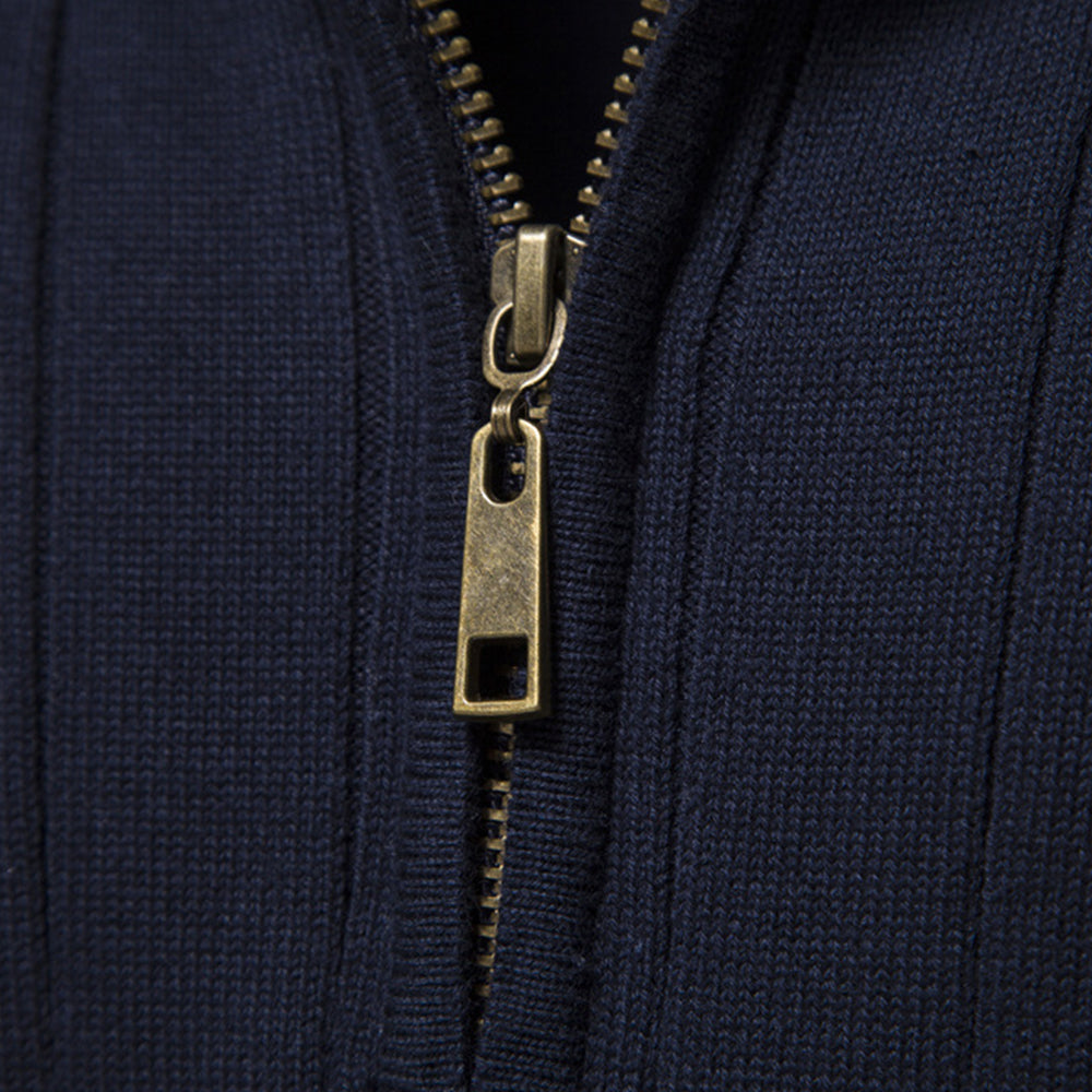 Men's Mock Neck Quarter Zip Knit Sweater